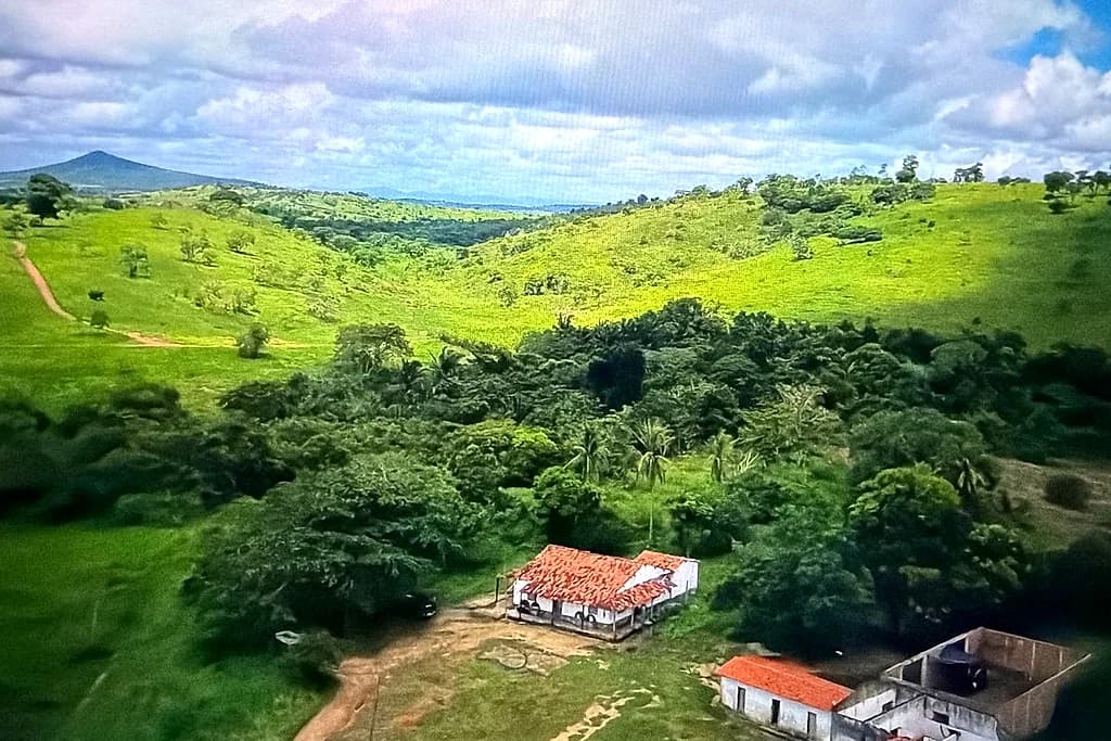 Vista aérea da sede da Fazenda Itatiaia